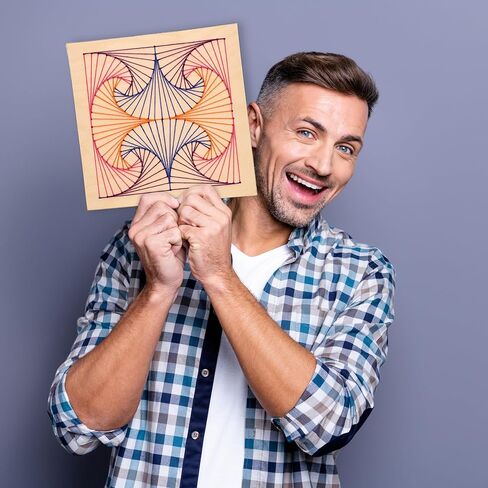Wood Stitched String Art Kit with Royal Jester, Wooden Stitchery Kits for Craft Embroidery, Perfect for Intermediate Skill Level, Completed Size is 9.75" x 9.75" in Saudi Arabia