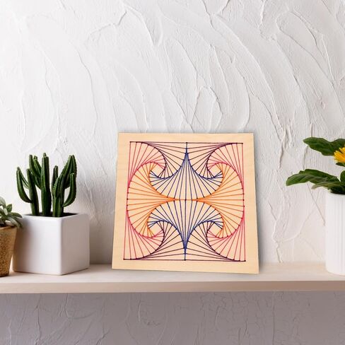 Wood Stitched String Art Kit with Royal Jester, Wooden Stitchery Kits for Craft Embroidery, Perfect for Intermediate Skill Level, Completed Size is 9.75" x 9.75" in Saudi Arabia