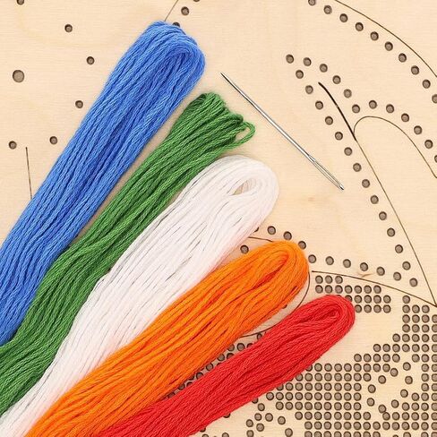 Wood Stitched String Art Kit with Royal Jester, Wooden Stitchery Kits for Craft Embroidery, Perfect for Intermediate Skill Level, Completed Size is 9.75" x 9.75" in Saudi Arabia