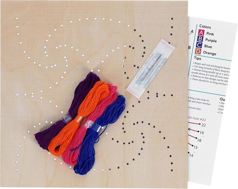Wood Stitched String Art Kit with Royal Jester, Wooden Stitchery Kits for Craft Embroidery, Perfect for Intermediate Skill Level, Completed Size is 9.75" x 9.75" in Saudi Arabia