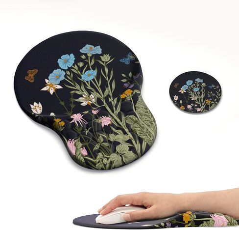 لوحة ماوس مريحة من Ospelelf مع مسند للمعصم، لوحة ماوس صغيرة للكمبيوتر، وسادة ماوس مريحة للألعاب مع دعم، إسفنج الذاكرة، قاعدة PU غير قابلة للانزلاق لمستلزمات المدرسة والمكتب، أسود ذهبي in Kuwait