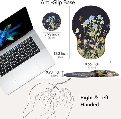 لوحة ماوس مريحة من Ospelelf مع مسند للمعصم، لوحة ماوس صغيرة للكمبيوتر، وسادة ماوس مريحة للألعاب مع دعم، إسفنج الذاكرة، قاعدة PU غير قابلة للانزلاق لمستلزمات المدرسة والمكتب، أسود ذهبي in Kuwait