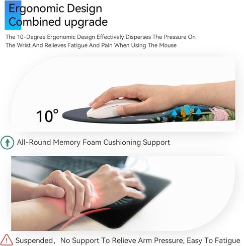 لوحة ماوس مريحة من Ospelelf مع مسند للمعصم، لوحة ماوس صغيرة للكمبيوتر، وسادة ماوس مريحة للألعاب مع دعم، إسفنج الذاكرة، قاعدة PU غير قابلة للانزلاق لمستلزمات المدرسة والمكتب، أسود ذهبي in Kuwait