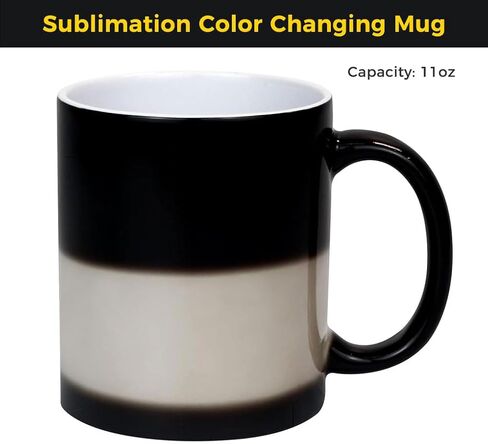 QOMOLANGMA 36PCS 11oz Blank Sublimation Color Changing Mugs Magic Cup Full Color Changing for Heat Press Transfer (Black/Glossy) in Saudi Arabia