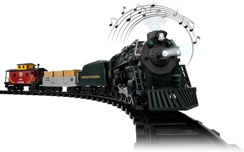 Lionel Battery-Operated Pennsylvania Flyer Freight Toy Train Set with Bluetooth, Locomotive, Train Cars, & Track with Authentic Train Sounds, Lights, & Water Vapor Smoke Effects for Kids 4+ in Kuwait