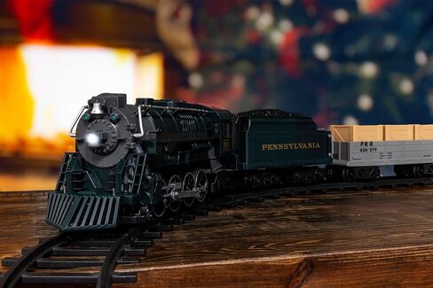 Lionel Battery-Operated Pennsylvania Flyer Freight Toy Train Set with Bluetooth, Locomotive, Train Cars, & Track with Authentic Train Sounds, Lights, & Water Vapor Smoke Effects for Kids 4+ in Kuwait