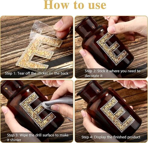 WILLBOND 37 Pieces Rhinestone Letter Stickers Large Glitter Alphabet Crystal Number Self Adhesive Bling Stickers Iron on Letters for Art Crafts Clothing DIY Decors(Gold, White,2.56 Inch) in Saudi Arabia