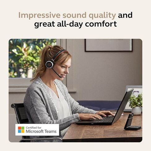 Jabra Evolve 65 SE Mono Wireless Headset - Bluetooth Headset with Noise-Cancelling Microphone, Long-Lasting Battery, and Dual Connectivity - MS Teams Certified, Works with All Other Platforms - Black in Kuwait