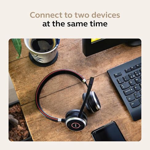 Jabra Evolve 65 SE Mono Wireless Headset - Bluetooth Headset with Noise-Cancelling Microphone, Long-Lasting Battery, and Dual Connectivity - MS Teams Certified, Works with All Other Platforms - Black in Kuwait