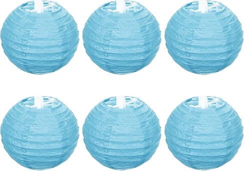 PATIKIL 4 Inch Paper Lanterns, 6 Pack Round Folding Hanging Lamp Shade for Wedding Home Party Festival Celebration, Yellow in Kuwait