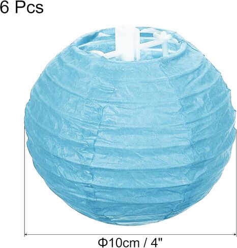 PATIKIL 4 Inch Paper Lanterns, 6 Pack Round Folding Hanging Lamp Shade for Wedding Home Party Festival Celebration, Yellow in Kuwait