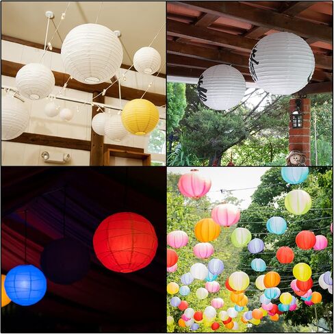 PATIKIL 4 Inch Paper Lanterns, 6 Pack Round Folding Hanging Lamp Shade for Wedding Home Party Festival Celebration, Yellow in Kuwait