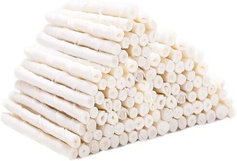 MON2SUN Dog Rawhide Twist Sticks Natural 5 Inch Thin Sticks Rawhide Chews Treats for Puppy and Small Dogs 60 Count, 12.7oz in Saudi Arabia