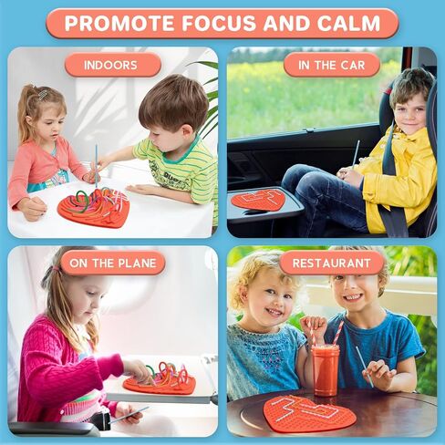 Heart Shaped Sensory Activity Board for Kids 3+, Silicone Sensory Activity Board for Stress Anxiety Autistic ADHD (Pink) in Saudi Arabia