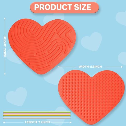 Heart Shaped Sensory Activity Board for Kids 3+, Silicone Sensory Activity Board for Stress Anxiety Autistic ADHD (Pink) in Saudi Arabia