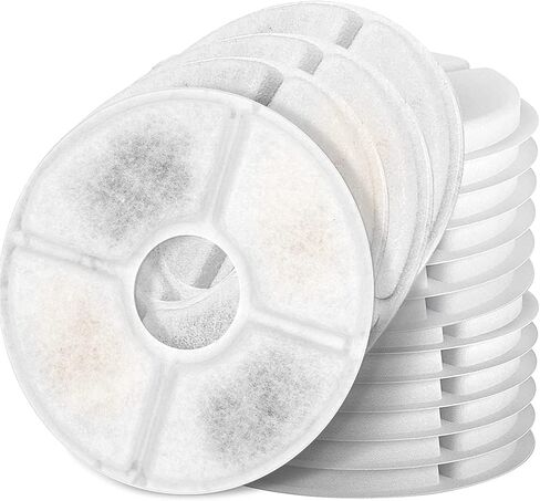 Cat/Pet Water Fountain Filters, 12 Pieces Set Pack of 8 Replacement Filter Fit for 81oz/2.4L, 3 Filtration System with 4 Pre-Filter Sponges in Kuwait