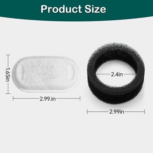 Cat Water Fountain Filters,16 Pack Cat Fountain Replacement Filters for Stainless Steel 67oz/2L Adjustable Water Flow Pet Water Fountain,Dog Water Fountain (8+8 Pack) in Saudi Arabia