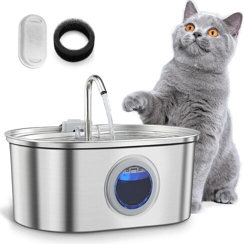 Cat Water Fountain Filters,16 Pack Cat Fountain Replacement Filters for Stainless Steel 67oz/2L Adjustable Water Flow Pet Water Fountain,Dog Water Fountain (8+8 Pack) in Saudi Arabia