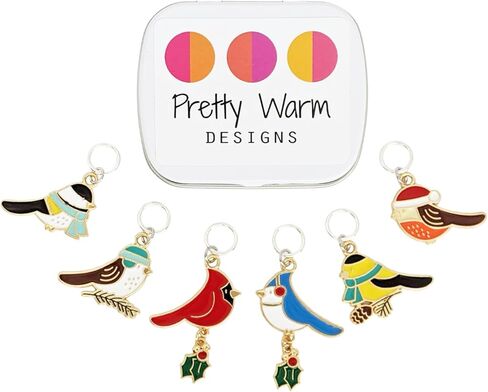 علامات غرزة عطلات عيد الميلاد للحياكة، مع حقيبة تخزين | مصنوع يدويًا بواسطة تصميمات جميلة دافئة | إكسسوارات حلية معدنية على شكل حلقة هدية للزوجة والأم والجدة in Kuwait