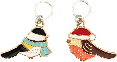 علامات غرزة عطلات عيد الميلاد للحياكة، مع حقيبة تخزين | مصنوع يدويًا بواسطة تصميمات جميلة دافئة | إكسسوارات حلية معدنية على شكل حلقة هدية للزوجة والأم والجدة in Kuwait