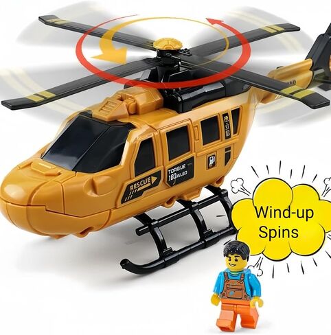 ZUKULIFE Truck Trailer Toys, Toddler Vehicles Semi Truck Toy with Wind up Windmill, Construction Engineer Learning Educational Cool Toy, Birthday Gifts (Helicopter) in Saudi Arabia