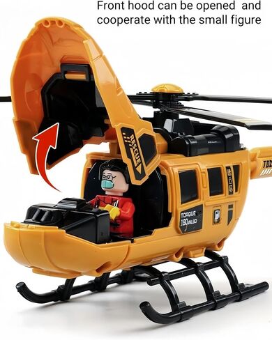 ZUKULIFE Truck Trailer Toys, Toddler Vehicles Semi Truck Toy with Wind up Windmill, Construction Engineer Learning Educational Cool Toy, Birthday Gifts (Helicopter) in Saudi Arabia