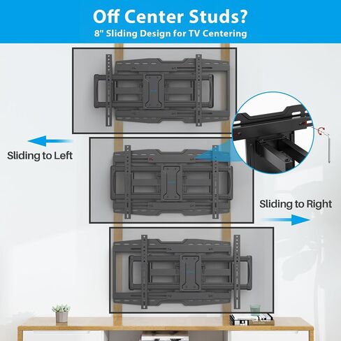 Fixed TV Wall Mount for 37-82 Inch TVs, Low Profile TV Mount Fits 16", 18", 24" Studs, Wall Mount TV Bracket with Quick Release Lock, Max VESA 600x400mm, Holds up to 132 lbs by USX STAR in Kuwait