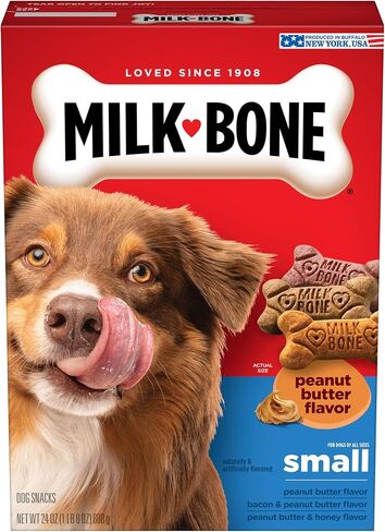Milk-Bone Peanut Butter Flavored Dog Biscuits, Crunchy Small Dog Treats, 7 Pound Box in Saudi Arabia