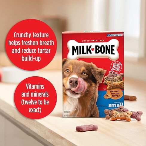 Milk-Bone Peanut Butter Flavored Dog Biscuits, Crunchy Small Dog Treats, 7 Pound Box in Saudi Arabia