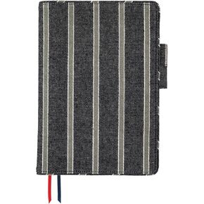 Hobonichi Techo Cousin Cover [A5 Cover Only] Lined Fabric: Twill (Navy x Gray)