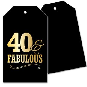 Set of 25-40th Birthday Party Favor Tags - 40 and Fabulous