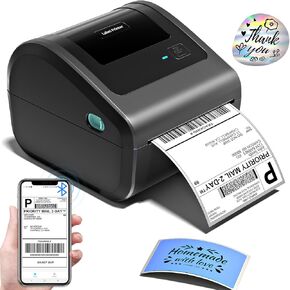 Bluetooth Shipping Label Printer 4x6 - D450BT Thermal Label Printer for Shipping Packages, 4x6 Thermal Shipping Label Printer for Small Business, Compatible with Amazon, Ebay, Etsy, USPS