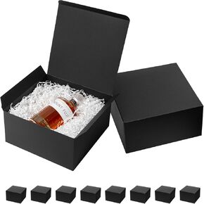 Mcfleet Gift Boxes with Lids 10x10x5 Inches 10 Pack Bridesmaid Proposal White Cardboard Gift Box for Presents, Christmas, Wedding, Graduation, Holiday, Birthday Craft Present Packaging