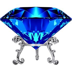 Large Crystal Diamond Paperweight with Stand Jewels Wedding Decorations Centerpieces Home Decor 3.15 inch (Clear)