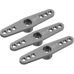 MECCANIXITY 3 Pcs Aluminum Servo Horn 25T Servo Horn Steering Double Arms 47mm Length Black Suitable for DIY RC Car/Boat/Airplanes Boat Model Accessories