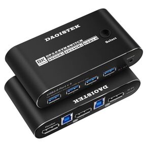 KVM Switch HDMI 4k 144Hz hdmi kvm Switch 2 Monitors 2 Computers 144hz kvm Switch 2 Monitors 2 Computers hdmi 144hz 2 Port Dual Monitor kvm Switch hdmi 1440p 120hz 144hz 240hz FreeSync G-SYNC Daoistek