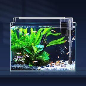 Aquarium Starter Kit (3 Gal), Rimless Glass Low Iron Fish Tank, Ultra Clear Fish Tank with Filter and Light, Small Beta Fish Tank & Filter with Surface Skimmer & 3-Mode LED Light