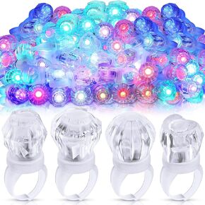 150 Pcs LED Light up Rings Bumpy Jelly Rubber Rings, Glow Ring LED Glow in The Dark Party Favors Finger Lights for Kids Birthday Christmas Party Supplies Concert Shows (Colorful Diamond)