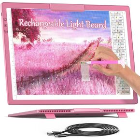 Honesorn Rechargeable A4 Copy Tracing Light Pad with Type-C Port, Ultra-Thin Diamond Painting Light Board, Led Light Table for Weeding Vinyl, Dimmable Tracing Light Box for Artists, Teens, Black