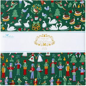 Cayla Naylor A Pear-FECT Christmas 10"" Stacker 42 10-inch Squares Layer Cake Riley Blake 10-14970-42, Assorted