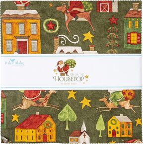 Teresa Kogut Up on The Housetop 10" Stacker 42 10-inch Squares Layer Cake Riley Blake 10-14730-42