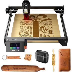 LGT Longer RAY5 Laser Engraver, 10W High-Precision Laser Engraver, Compressed Spot CNC, App Offline Control, DIY Engraving Tool for Metal/Glass/Wood, Engraving Area 15.7 "x15.7", Laser Class 2