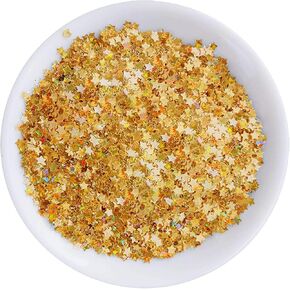 Art Craft Glitter, 3mm Star Shaped Holographic Chunky Flakes Sequins for Slime, Nail Art,Tumblers, Resin Craft, Festival Party - 0.35oz (10g) (Laser Silver)