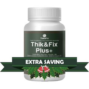 Thik&Fix Plus Natural Hair Nutrition Supplement for Men & Women with Natural Herbs, Vitamin E B5, Zinc, Potent Formula for Greying Thinning Hair, Grow Healthy Hair - 30 Capsules (Capsule)