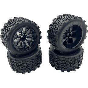 إطارات وعجلات 12 مم سداسية RC مقاس 1/10 لإطارات وعجلات شاحنة RC من أجل Traxxas Rustler Stampede 2wd 4x4 vxl Hoss E-Revo Redcat Volcano EPX RIAARIO AMORIL إطارات وعجلات مُلصقة مسبقًا 4 قطع