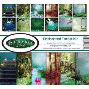 Reminisce Enchanted Forest Scrapbook Collection Kit, White, 12x12 inches
