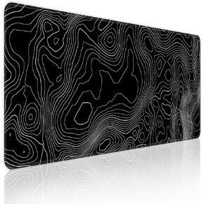 Bzu Topographic Contour Extended Big Mouse Pad Large,XL Gaming Mouse Pad Desk Pad,31.5x11.8inch Long Computer Keyboard Mouse Mat Mousepad with 3mm Non-Slip Base and Stitched Edge for Home Office Work