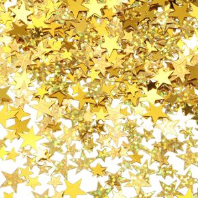 HESTYA 60g star Confetti Glitter Star Table Confetti Metallic Foil Stars for Party Wedding Festival Decorations(Silver Gold Black,10mm and 6mm)