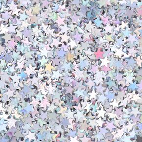 Table Confetti for Party - Star Moon Confetti Iridescent Metallic Glitter Foil Confetti for Birthday Anniversary Wedding Graduation Party Bachelorette Party Baptismal Party DIY (Silver)