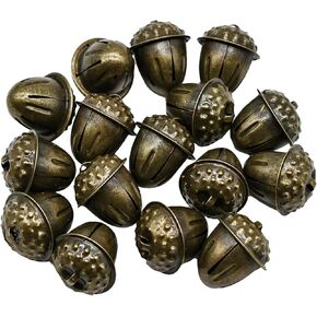 16Pcs Bronze Acorn Shaped Bells Vintage Pinecone Jingle Bells 1.2inch Metal Craft Bell for Christmas Party Home Ornament DIY Pet Collar Decorative Pendant